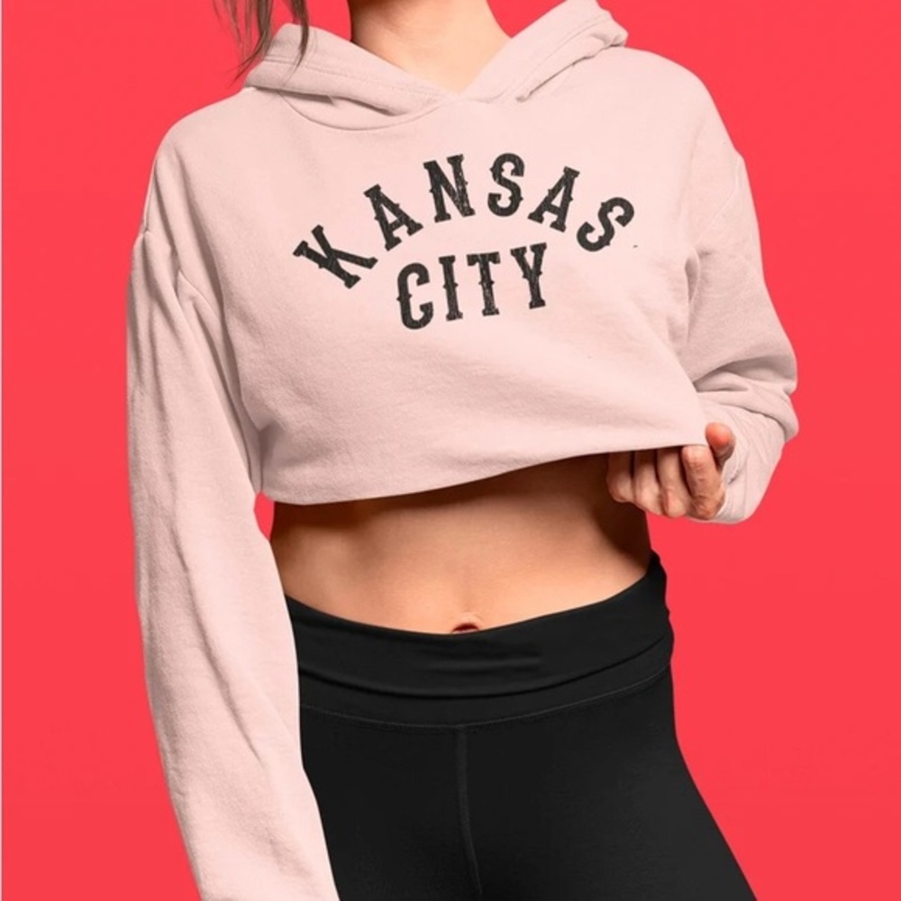 Kansas City Crop Top Hoodie Local Collection. Light-Weight Women’s Fashion